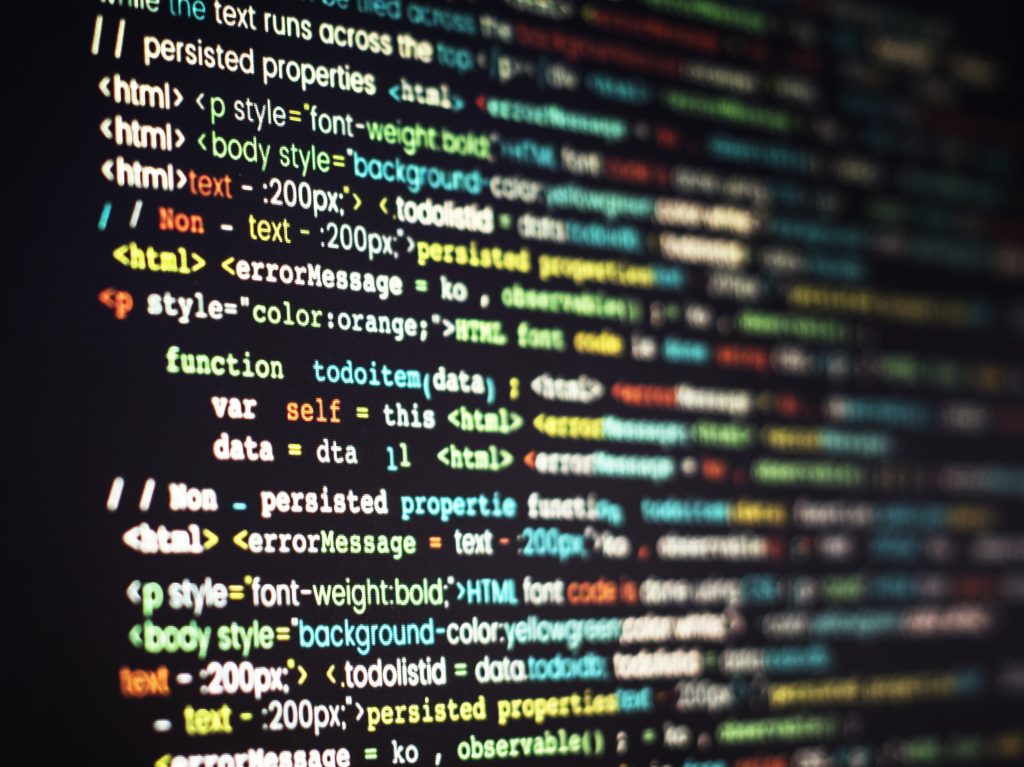 Imagen de código de código fuente de una aplicación web